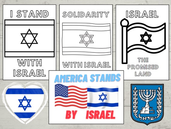 Support israel printable the holy land coloring pages flyers and banners solidarity with israel israeli flag usisrael alliance