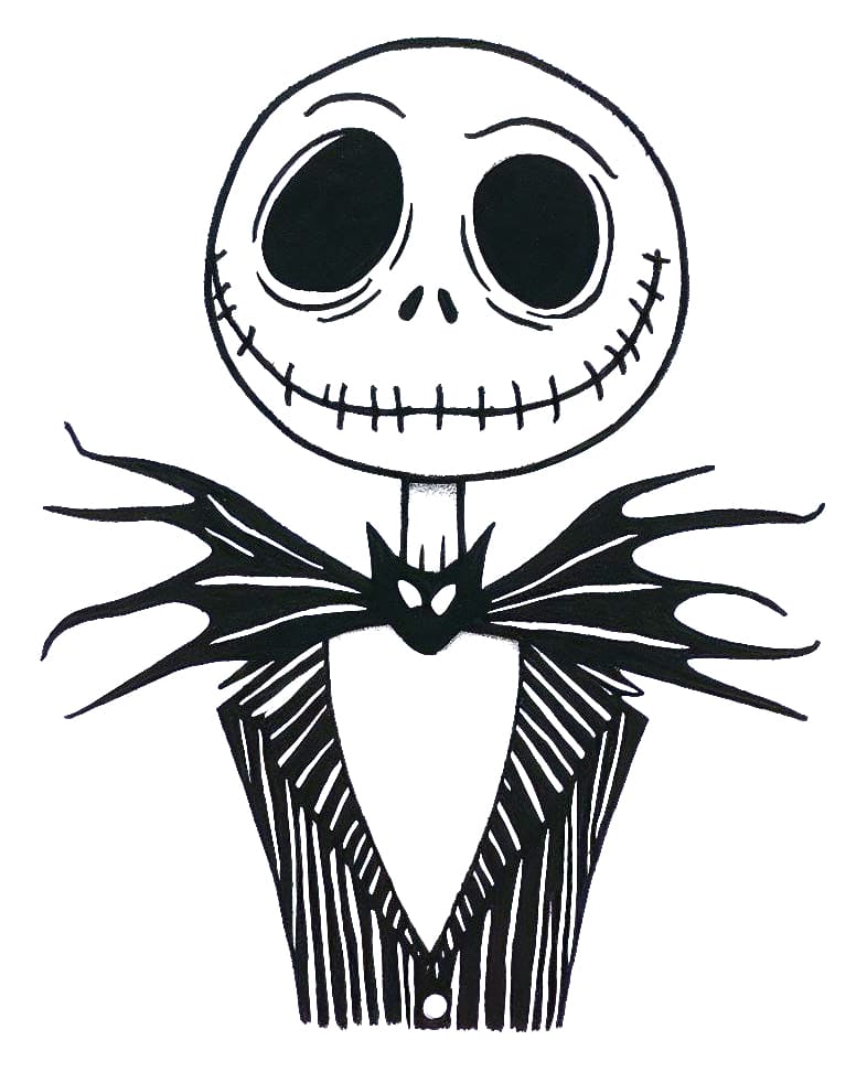 Happy jack skellington coloring page