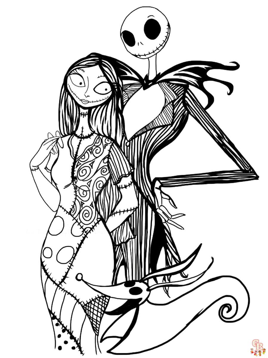 Free printable nightmare before christmas coloring pages
