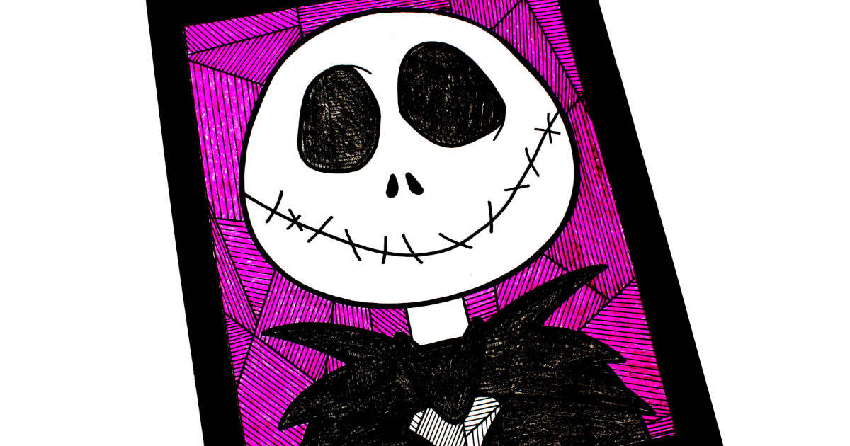Jack skellington line study coloring page