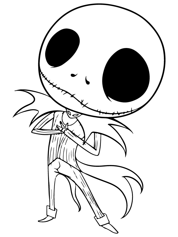 Big head jack skellington coloring page