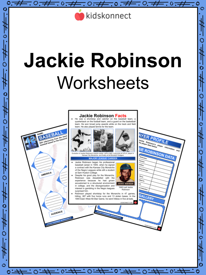Jackie robinson worksheets for kids early life baseball legacy