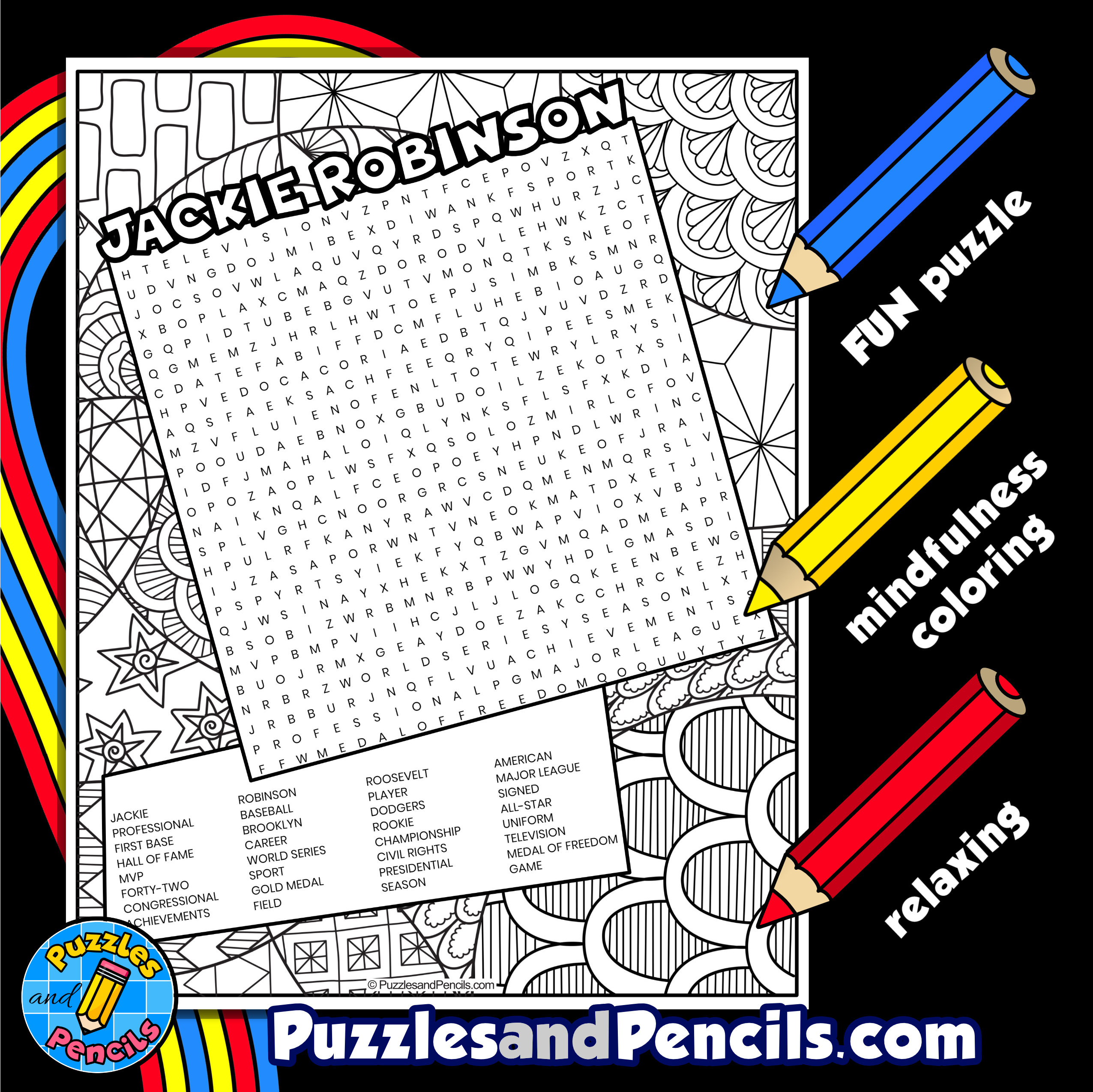 Jackie robinson word search puzzle activity black history month wordsearch made by teachers