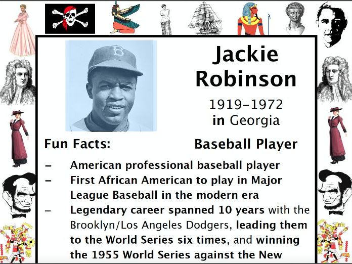 Jackie robinson packet activities important historical figures series teaching resources