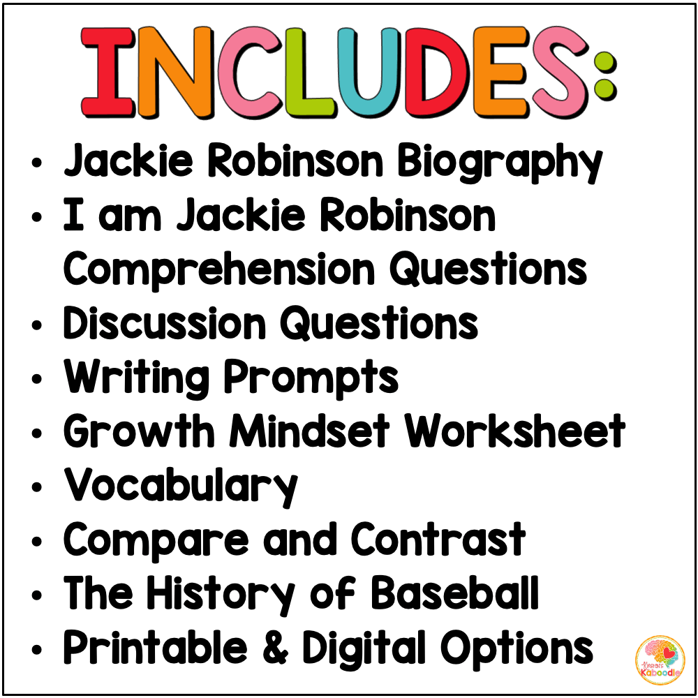 I am jackie robinson activities brad meltzer literature unit