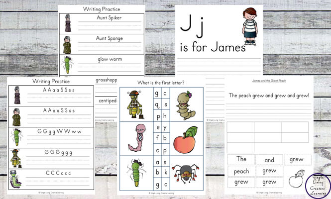 James and the giant peach pack preschool and kindergarten