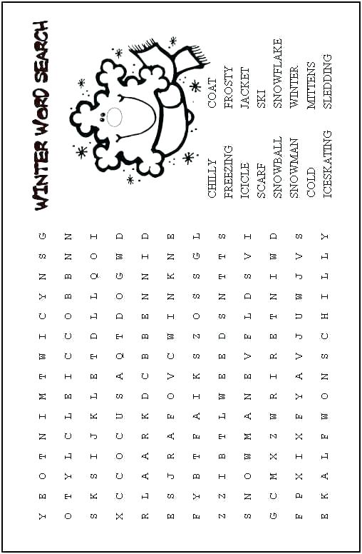 Winter word search