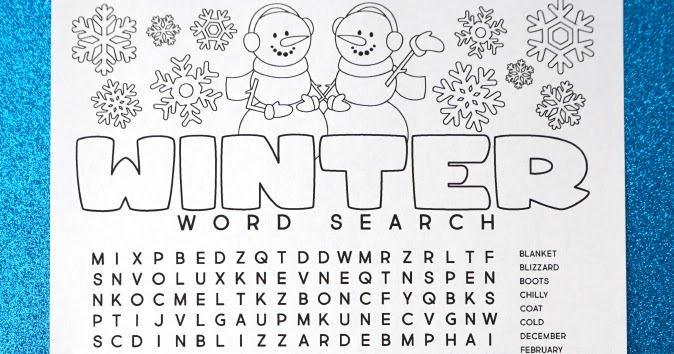 Free printable winter word search coloring page artsy