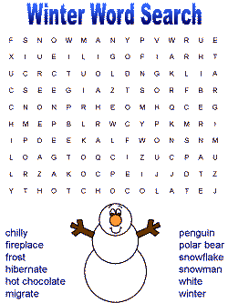 Winter word search