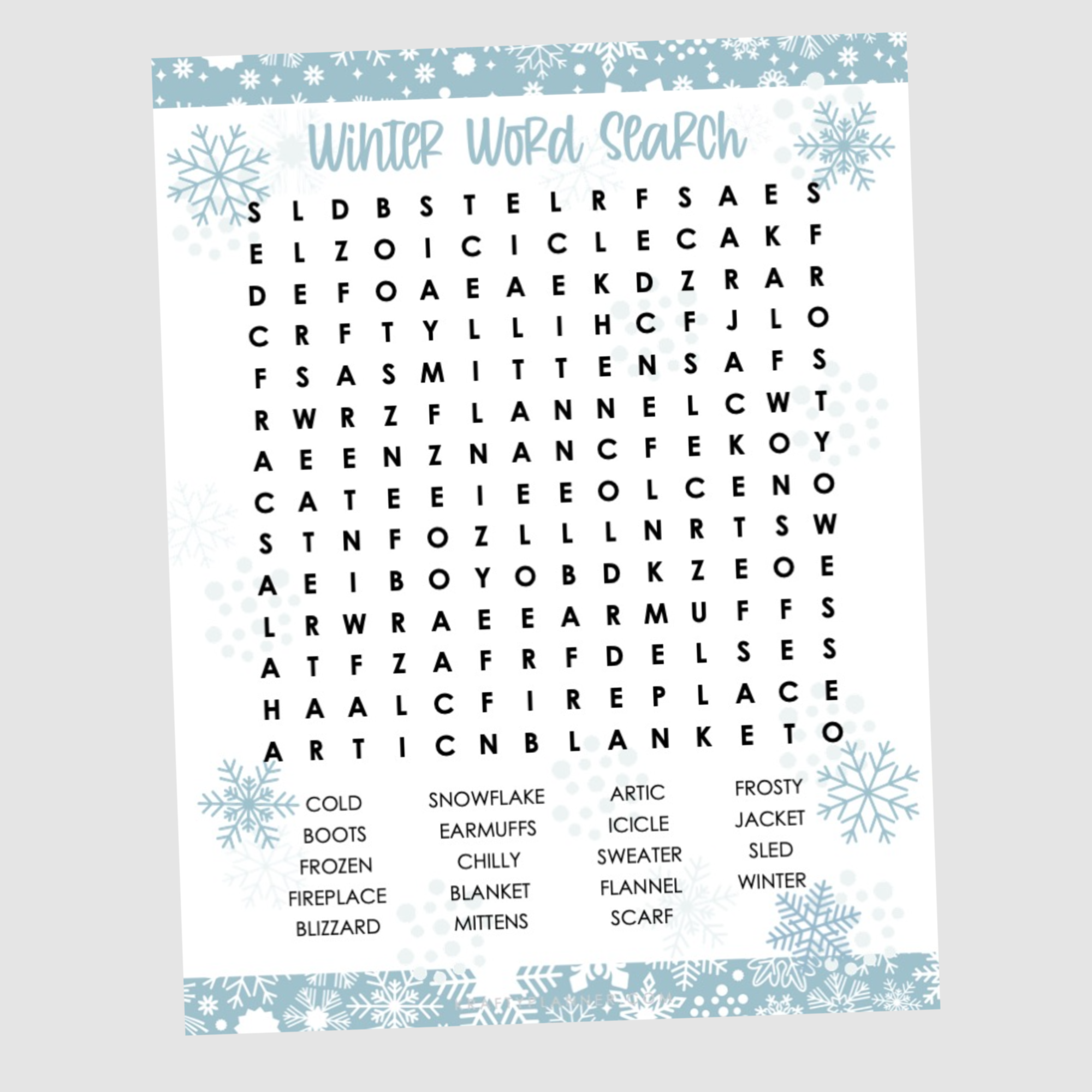 Winter word search free printable â krafty planner