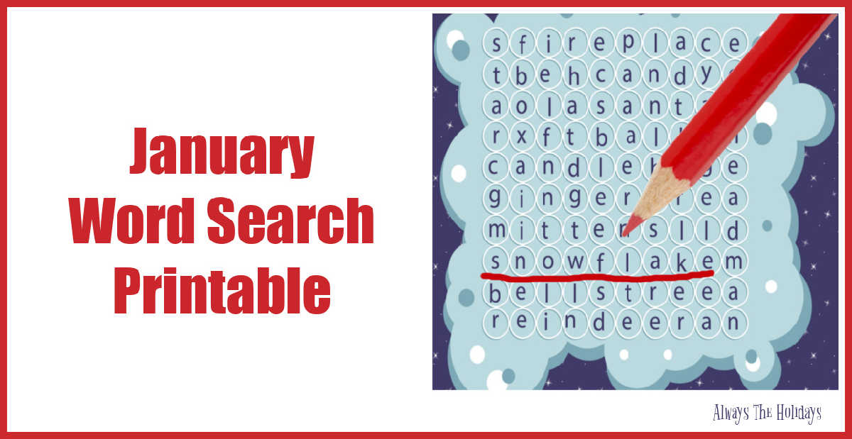 January word search printable