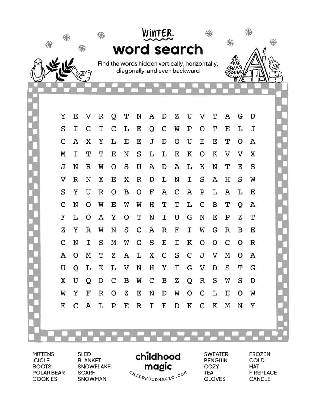 Winter word search