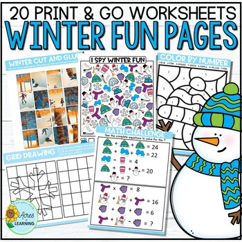 Winter color by number word search printable fun pages by acres of learning