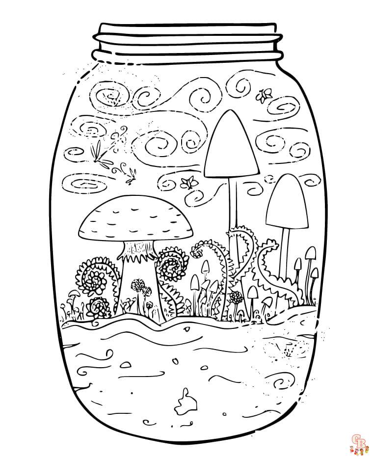 Printable jar coloring pages free for kids and adults