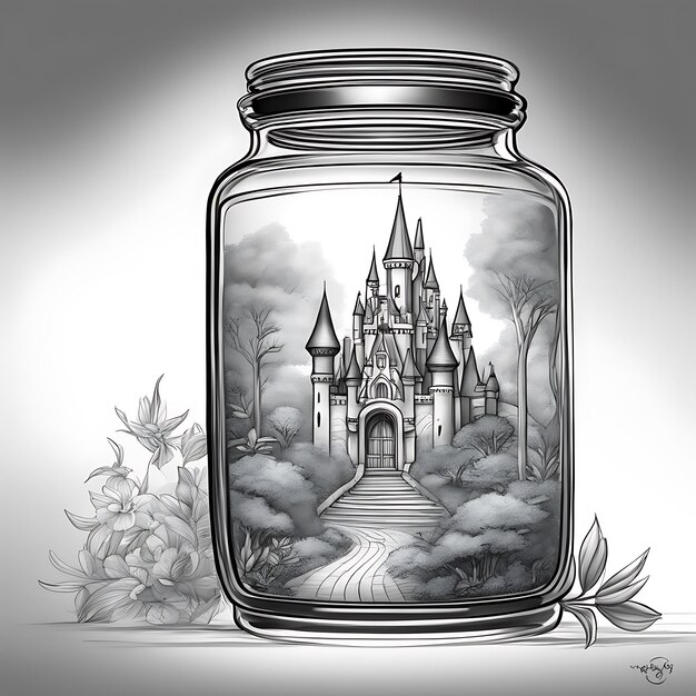 Premium ai image jam jar coloring page printable qualityblack and white poster quality