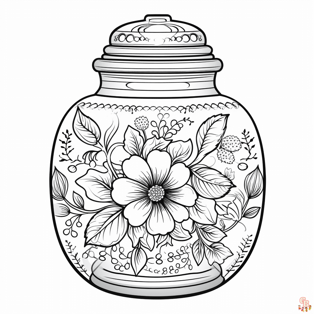 Printable jar coloring pages free for kids and adults