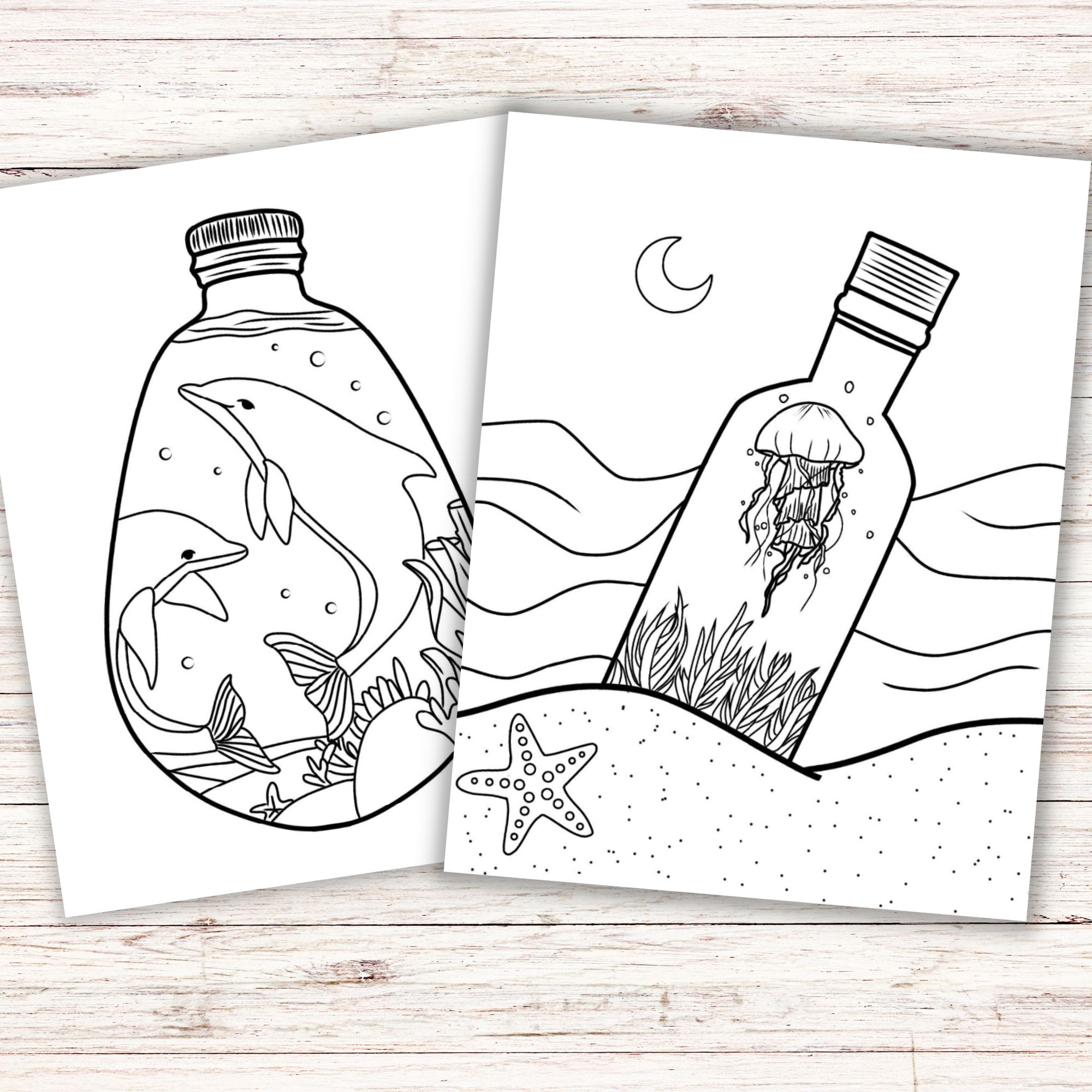 Sea life inside jar coloring pages ocean coloring activity pages made by teachers