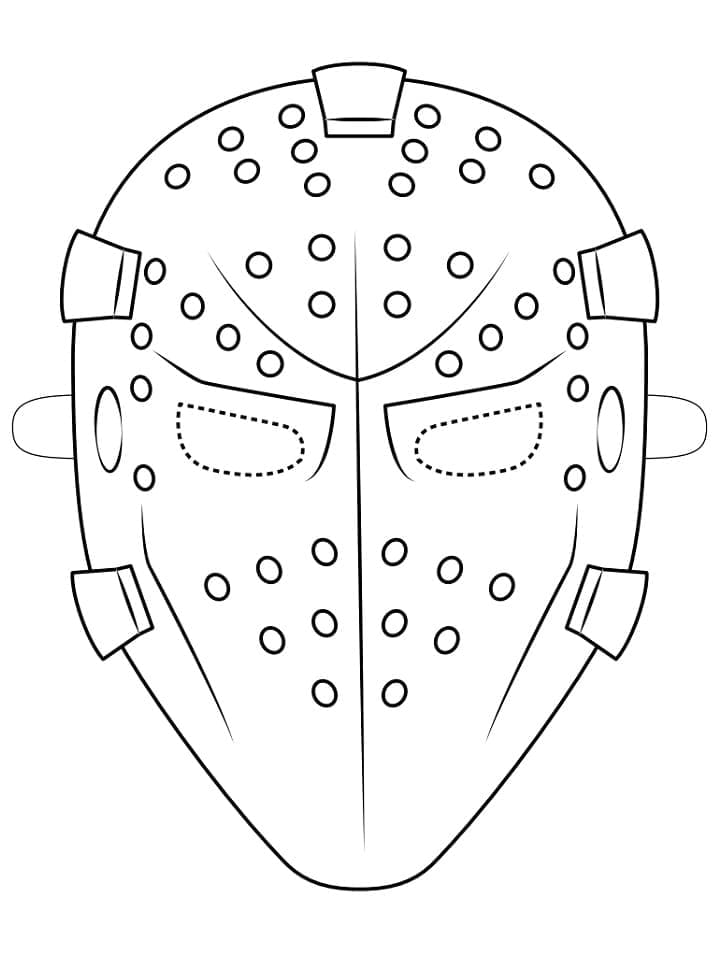 Halloween jason mask coloring page
