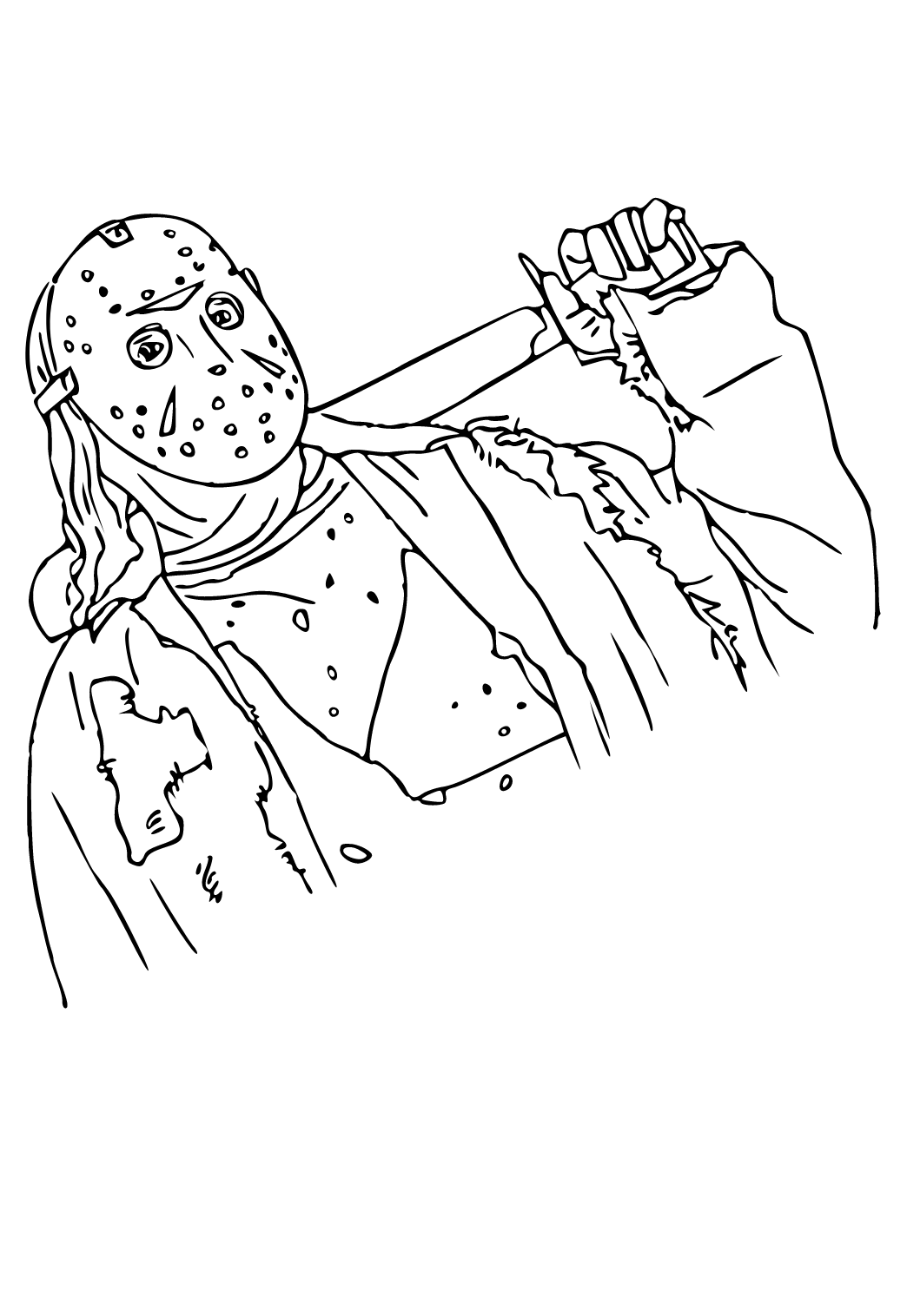 Free printable michael myers expectation coloring page for adults and kids