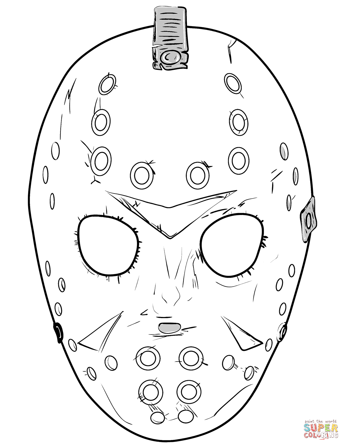 Friday th jason mask coloring page free printable coloring pages