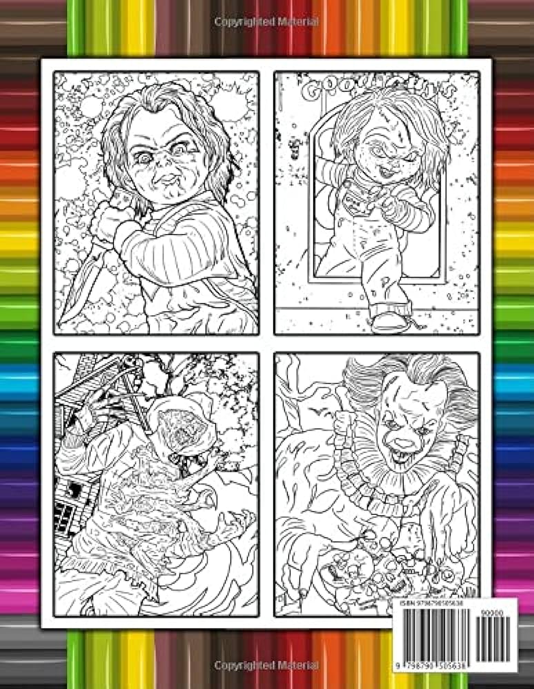 Freak of horror coloring book amazing scary creatures and creepy serial killers from classic horror movies halloween holiday gifts for adults kids by wenzel meike