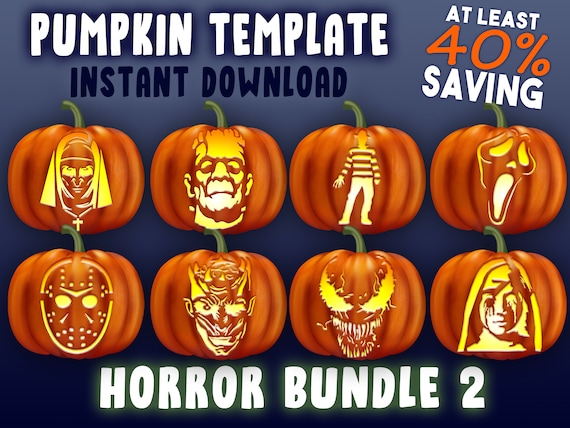 Horror movie pumpkin stencils