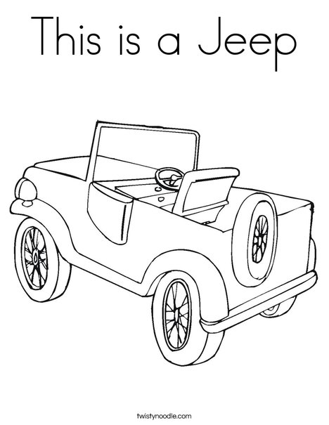This is a jeep coloring page