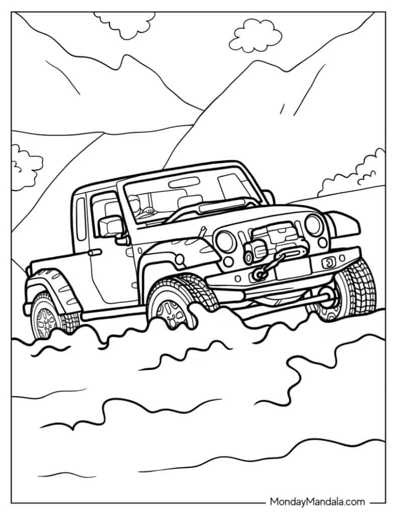 Jeep coloring pages free pdf printables