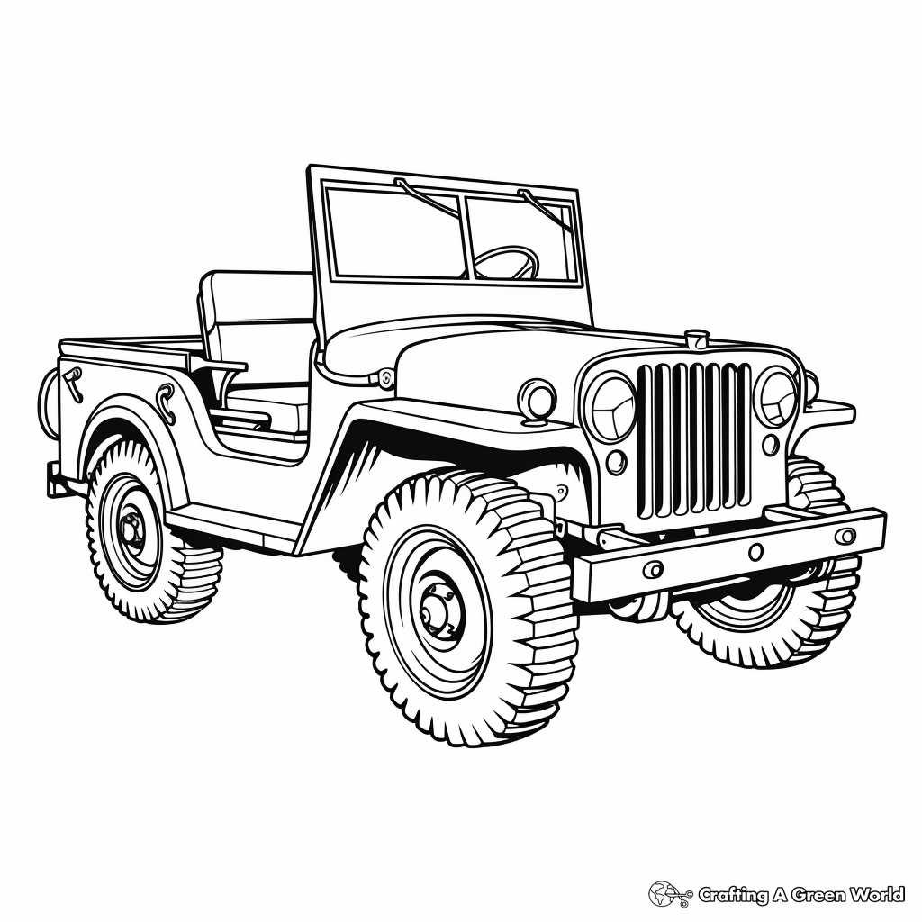 Army jeep coloring pages