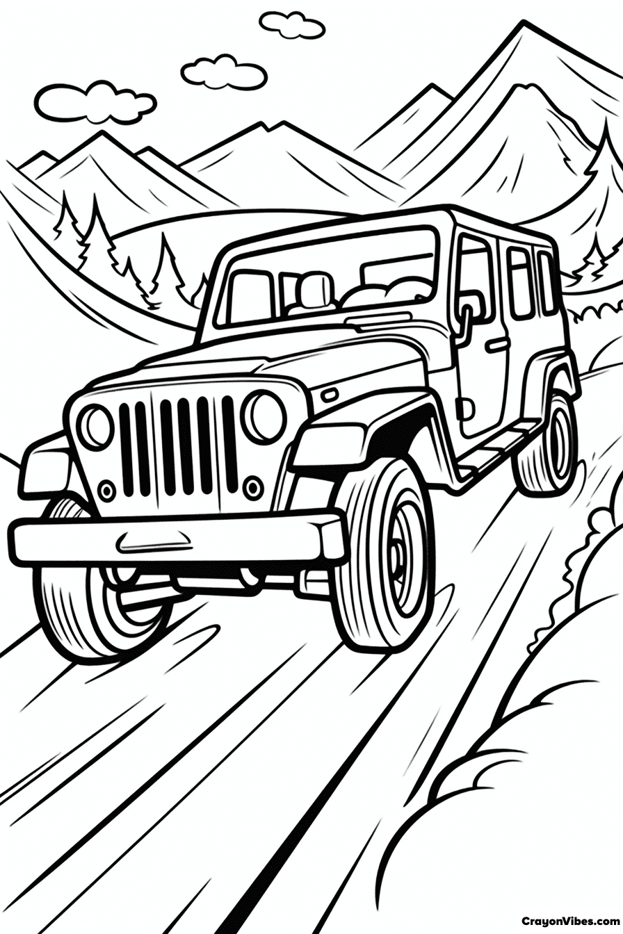 Jeep coloring pages free printables for kids adults
