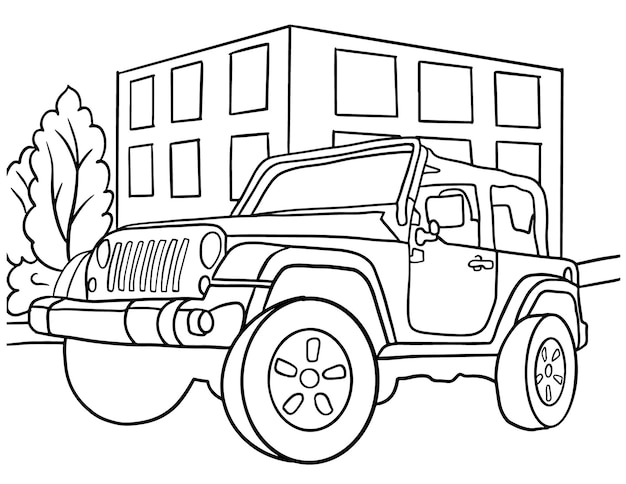 Premium vector jip coloring page for kids line art vector blank printable design for children to fill in