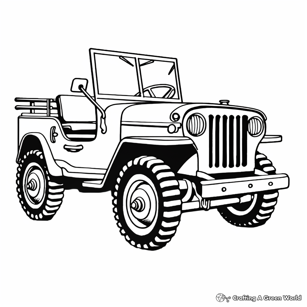 Army jeep coloring pages