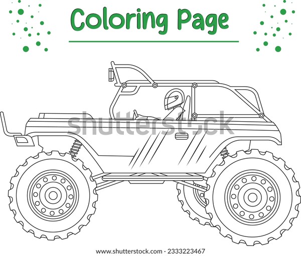 Monster truck coloring page printable monster stock vector royalty free