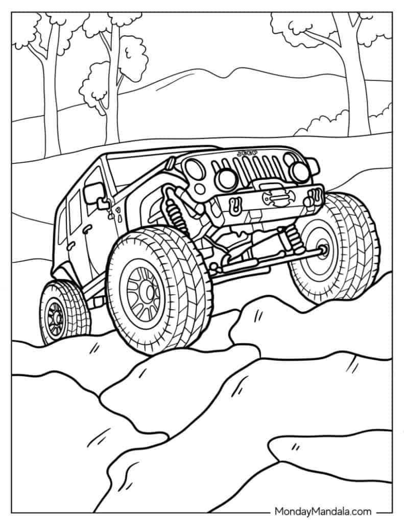 Jeep coloring pages free pdf printables