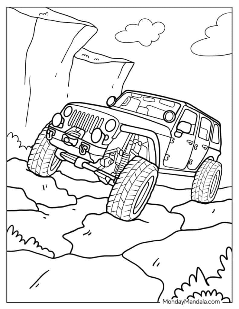 Jeep coloring pages free pdf printables