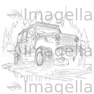 Jeep clipart in chiaroscuro art style vector art eps svg k â