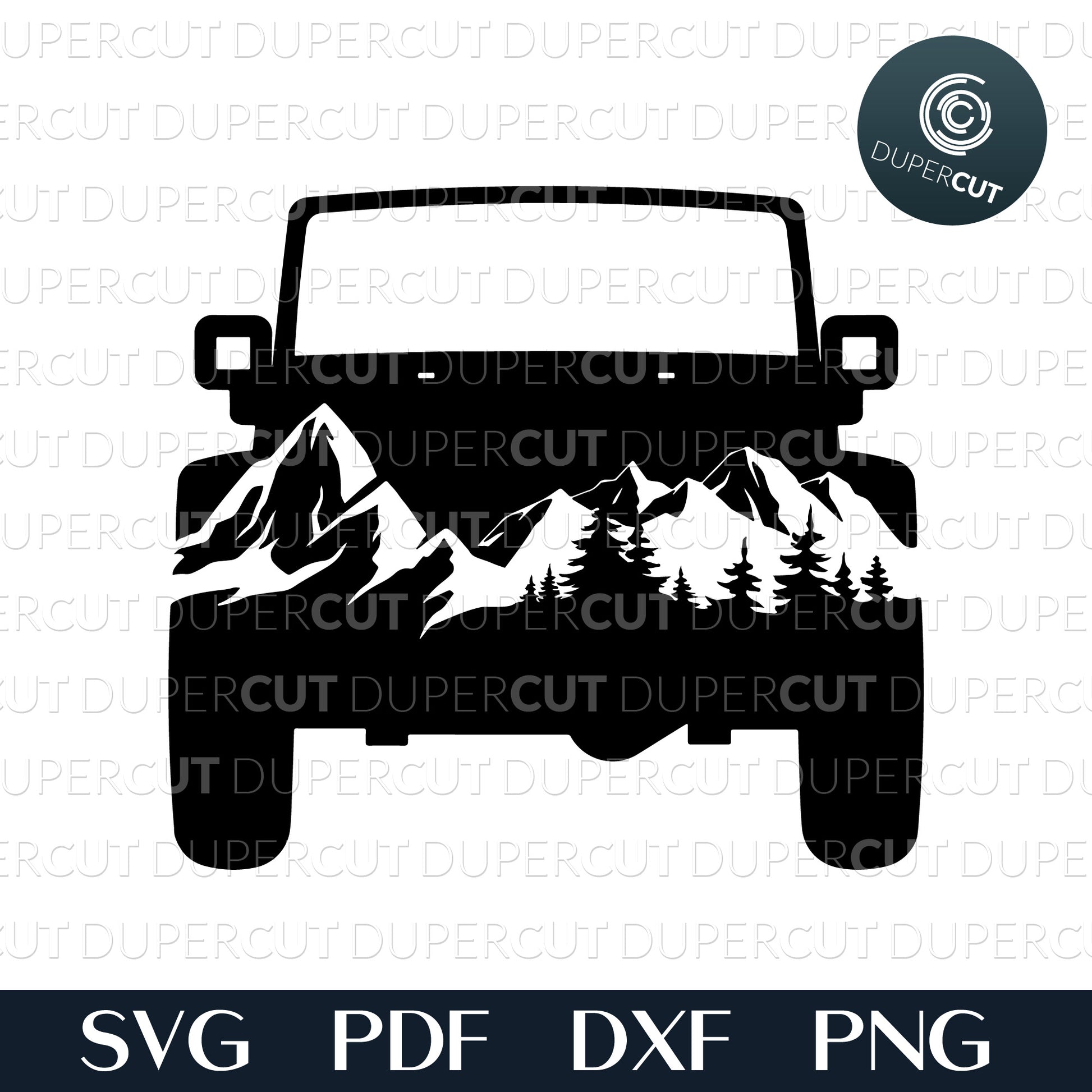 Jeep front mountains