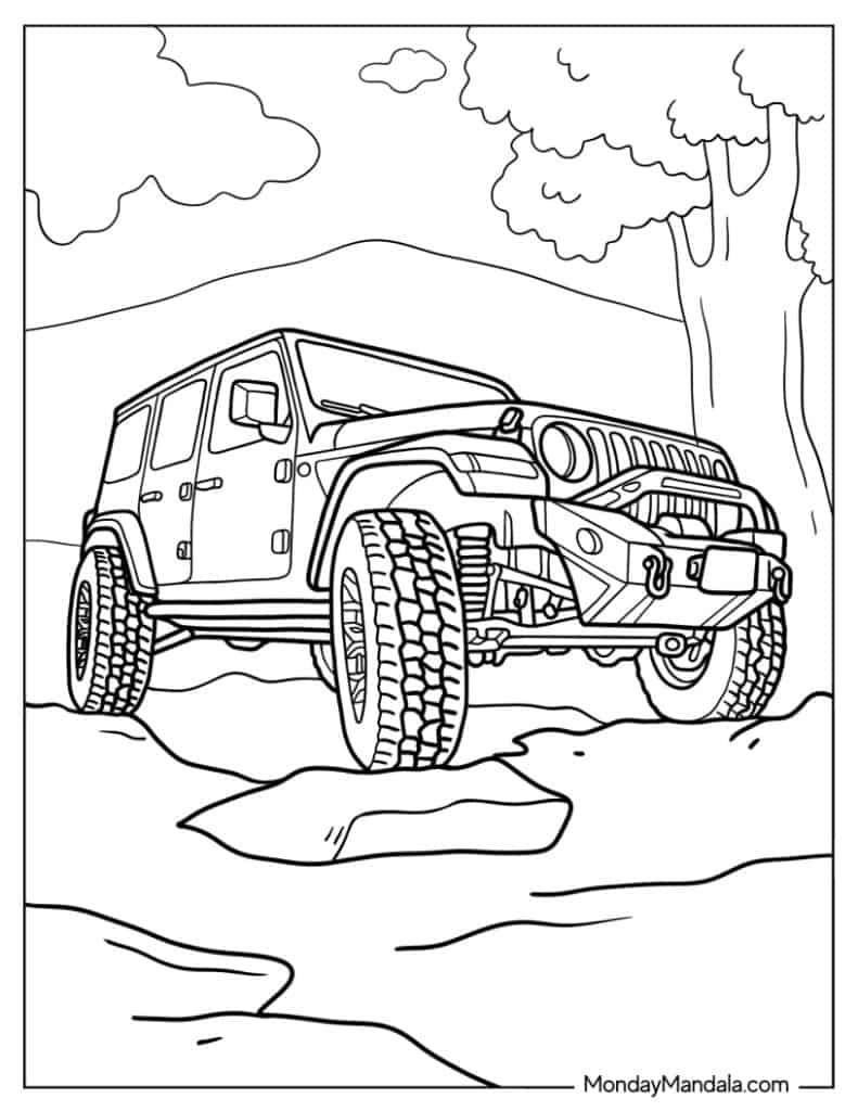 Jeep coloring pages free pdf printables