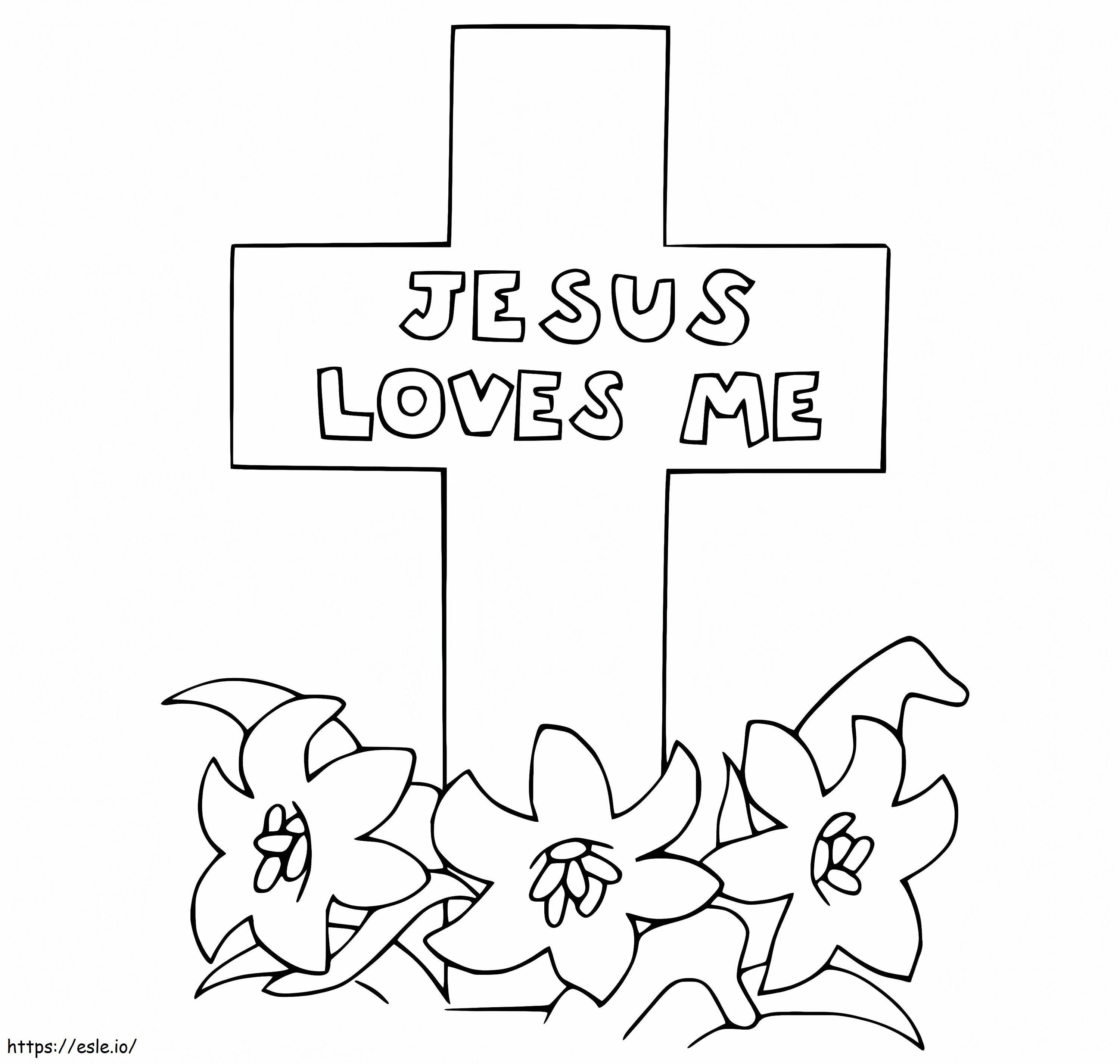 Printable jesus loves me coloring page