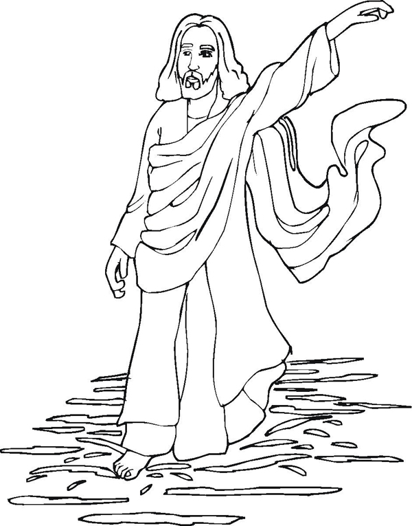 Jesus walks on water coloring page free printable coloring pages for kids