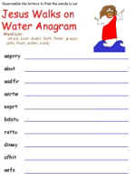 Jesus walks on water printable activity sheets