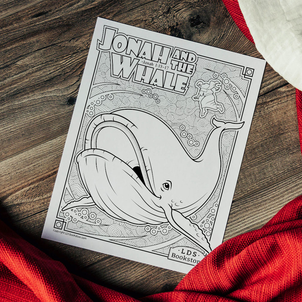 Jonah and the whale coloring page