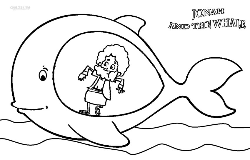 Printable jonah and the whale coloring pages for kids