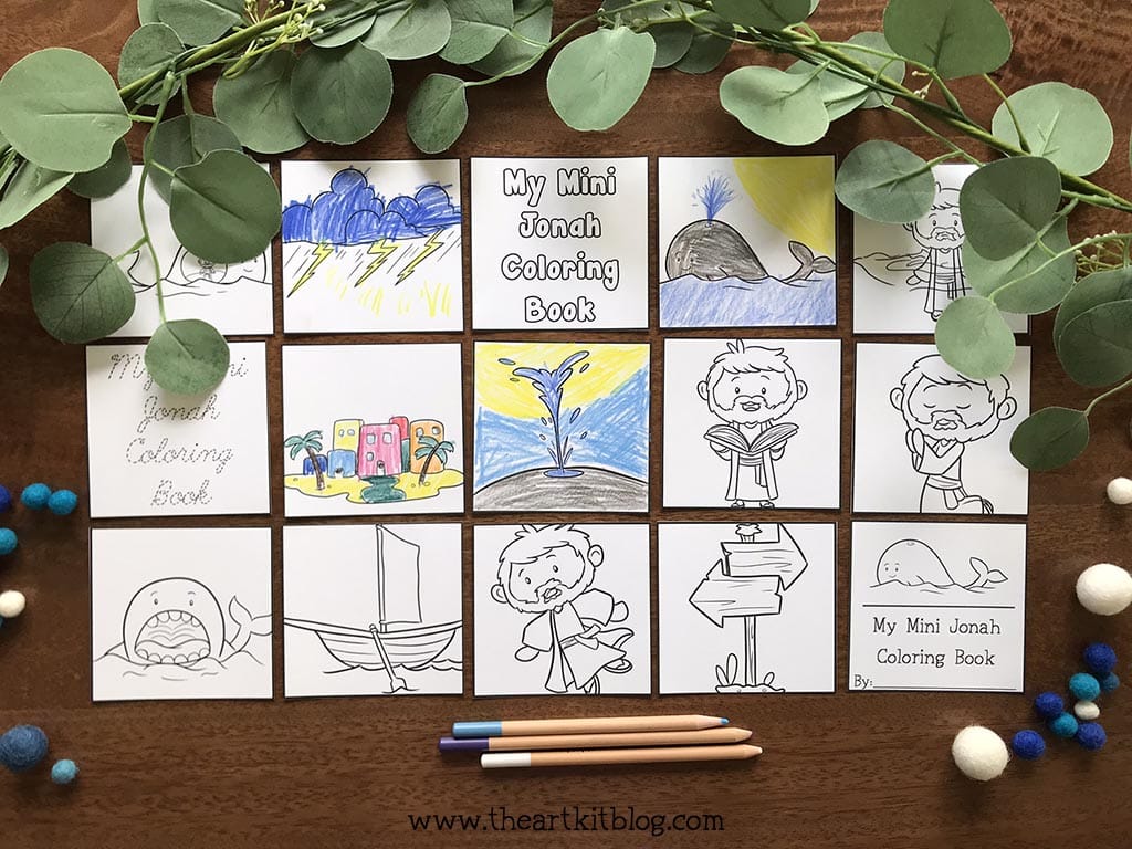 Mini jonah and the whale coloring pages free printable download â the art kit
