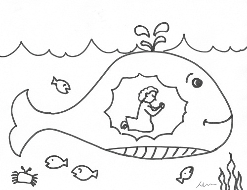 Printable jonah and the whale coloring pages