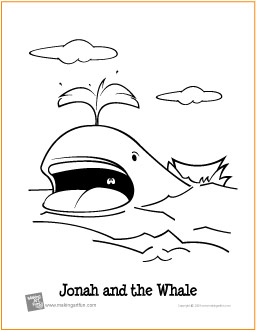Jonah and the whale free printable coloring page