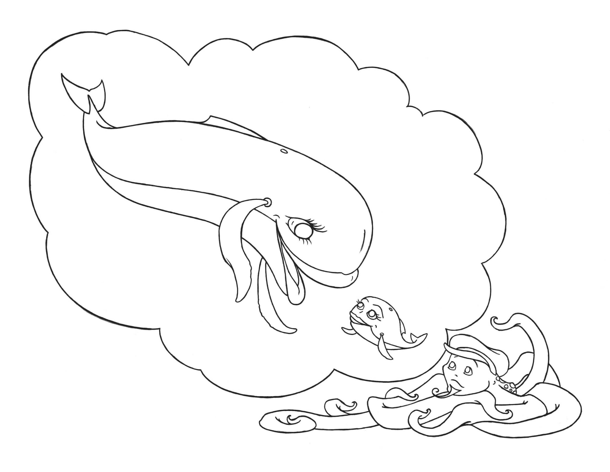 Amazing whale coloring page