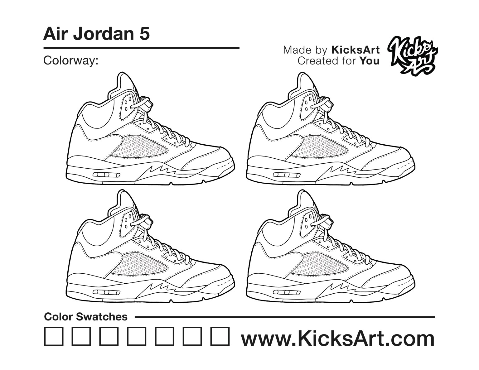 Air jordan sneaker coloring pages