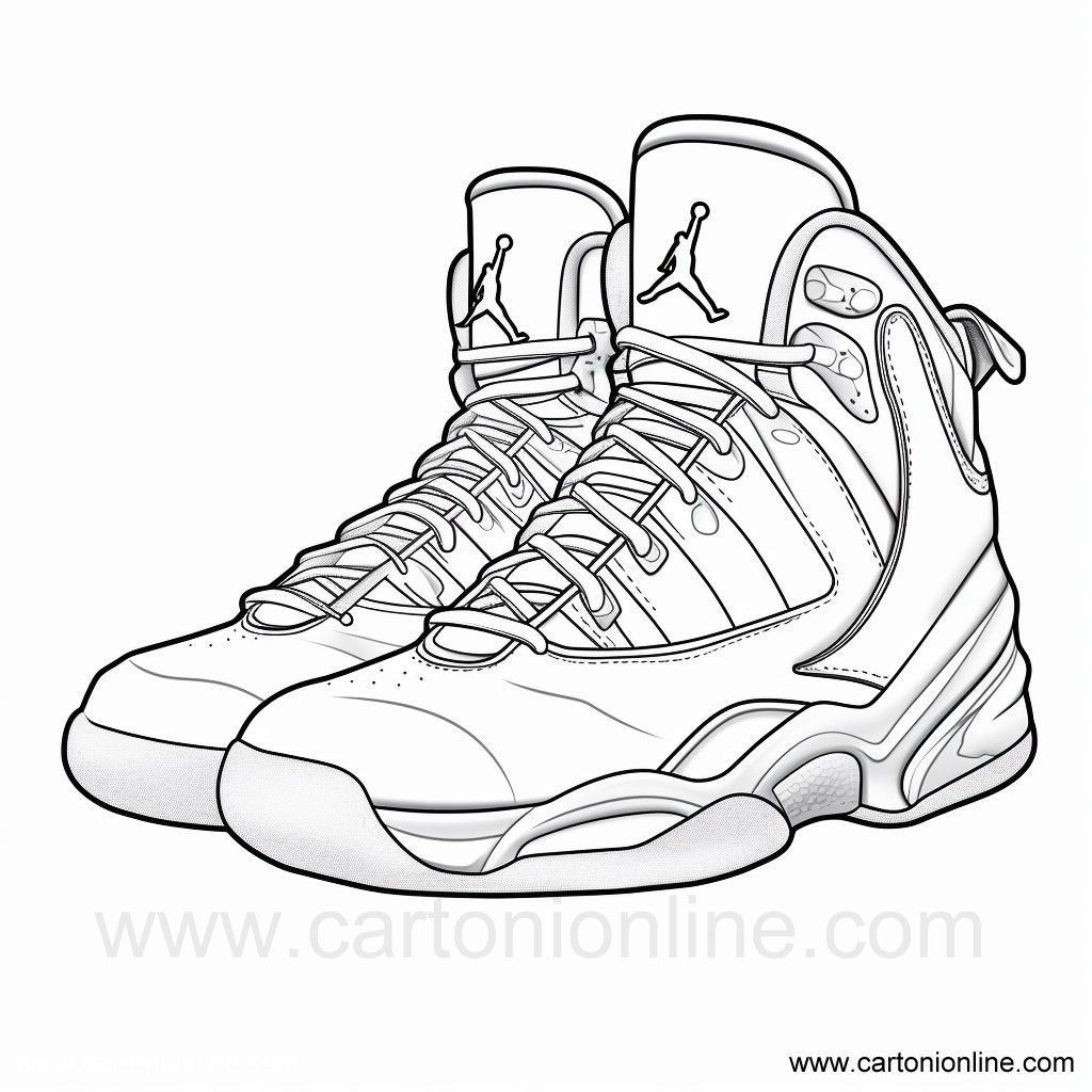 Jordan nike shoes coloring page