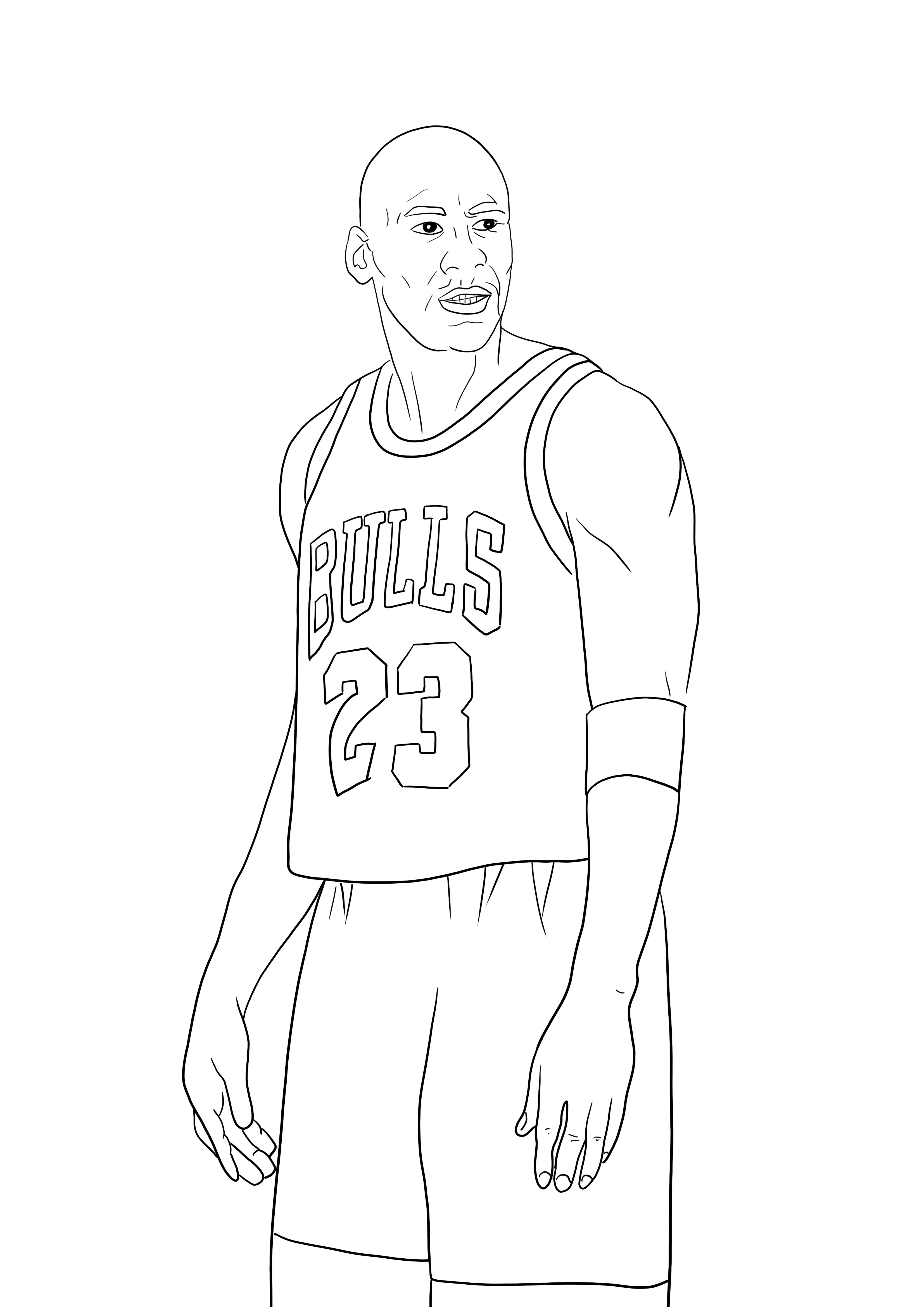 Michael jordan to print and color sheet